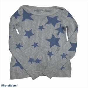 Marled Grey and Blue XS Star Sweater